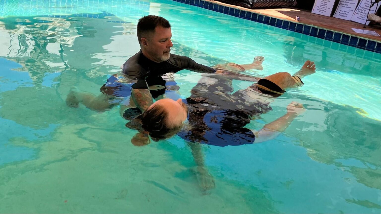Chris guiding an aquatic session